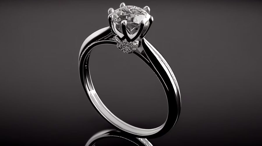 Round cut diamond engagement ring