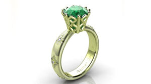 Designer Green Gold Engagement Rings